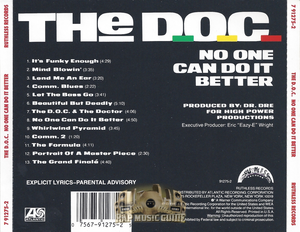 The D.O.C. - No One Can Do It Better: CD | Rap Music Guide